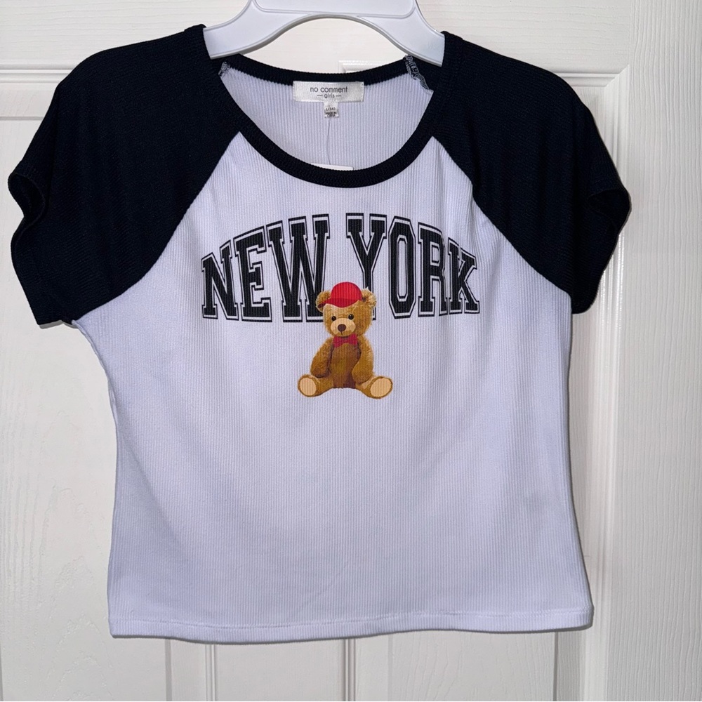 NWT No Comment Top White/Black L